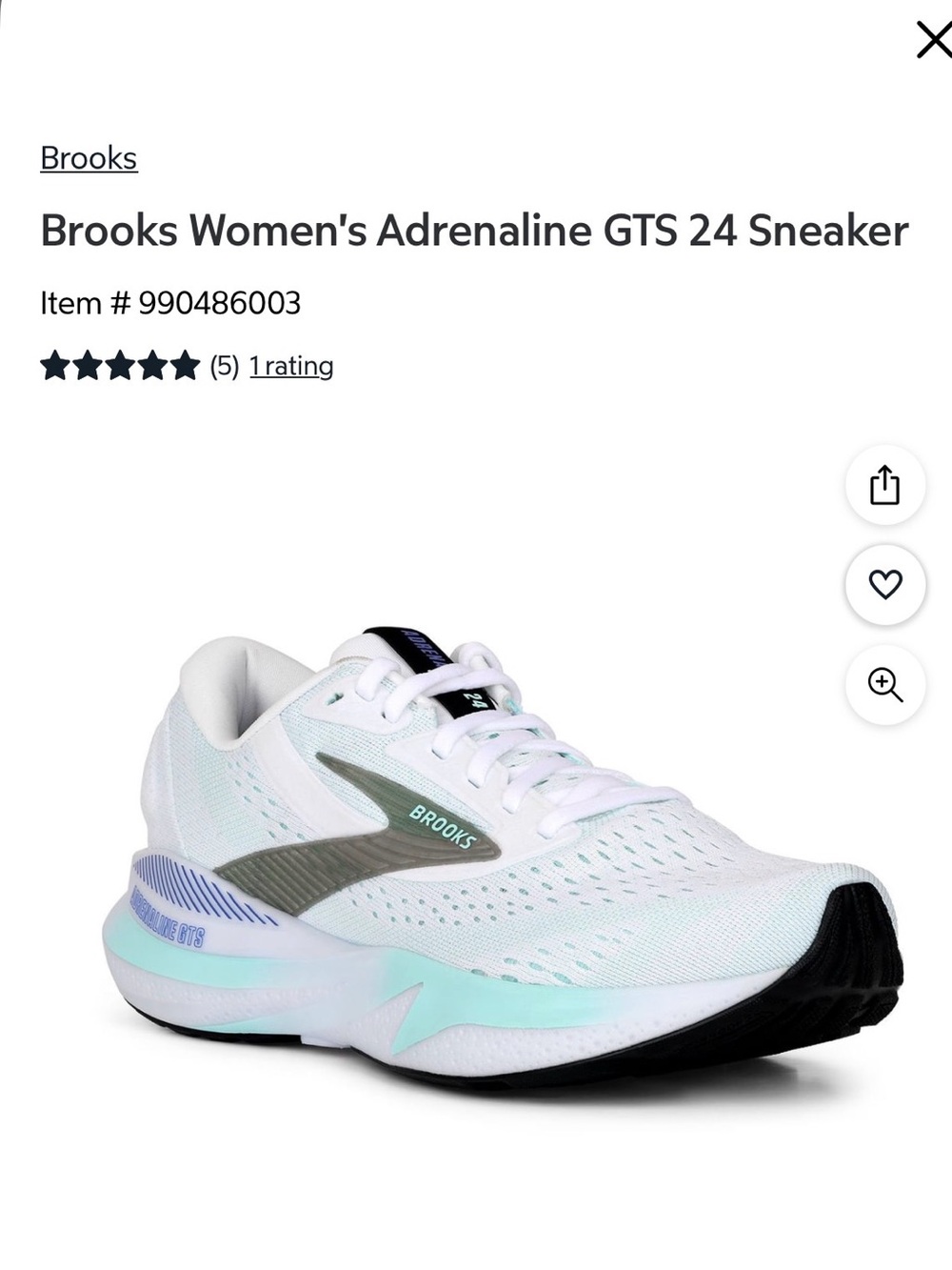 Brooks Women's Adrenaline GTS 24 - white/shell